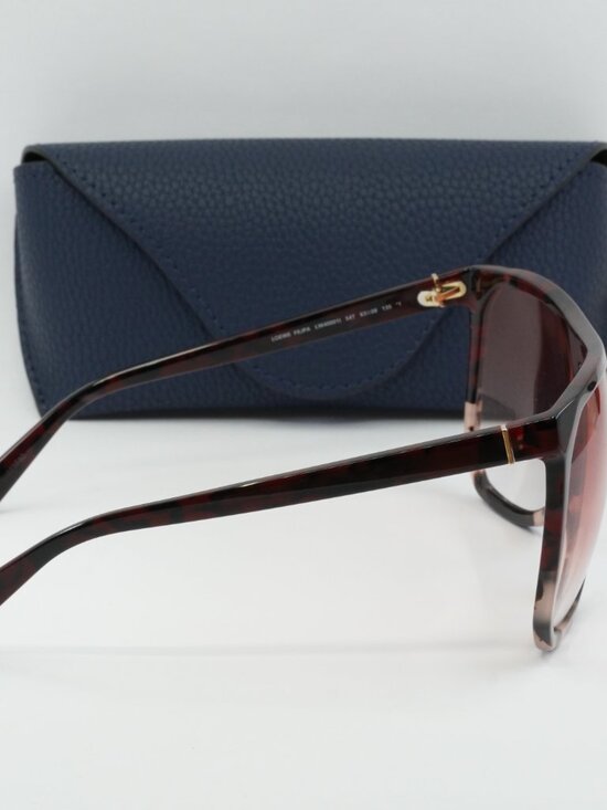 Loewe LW40001I 54T Filipa Square Sunglasses – Red Havana/Rose Havana\\ Bordeaux